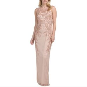 Adrianna Papell blush beaded gown size 18w